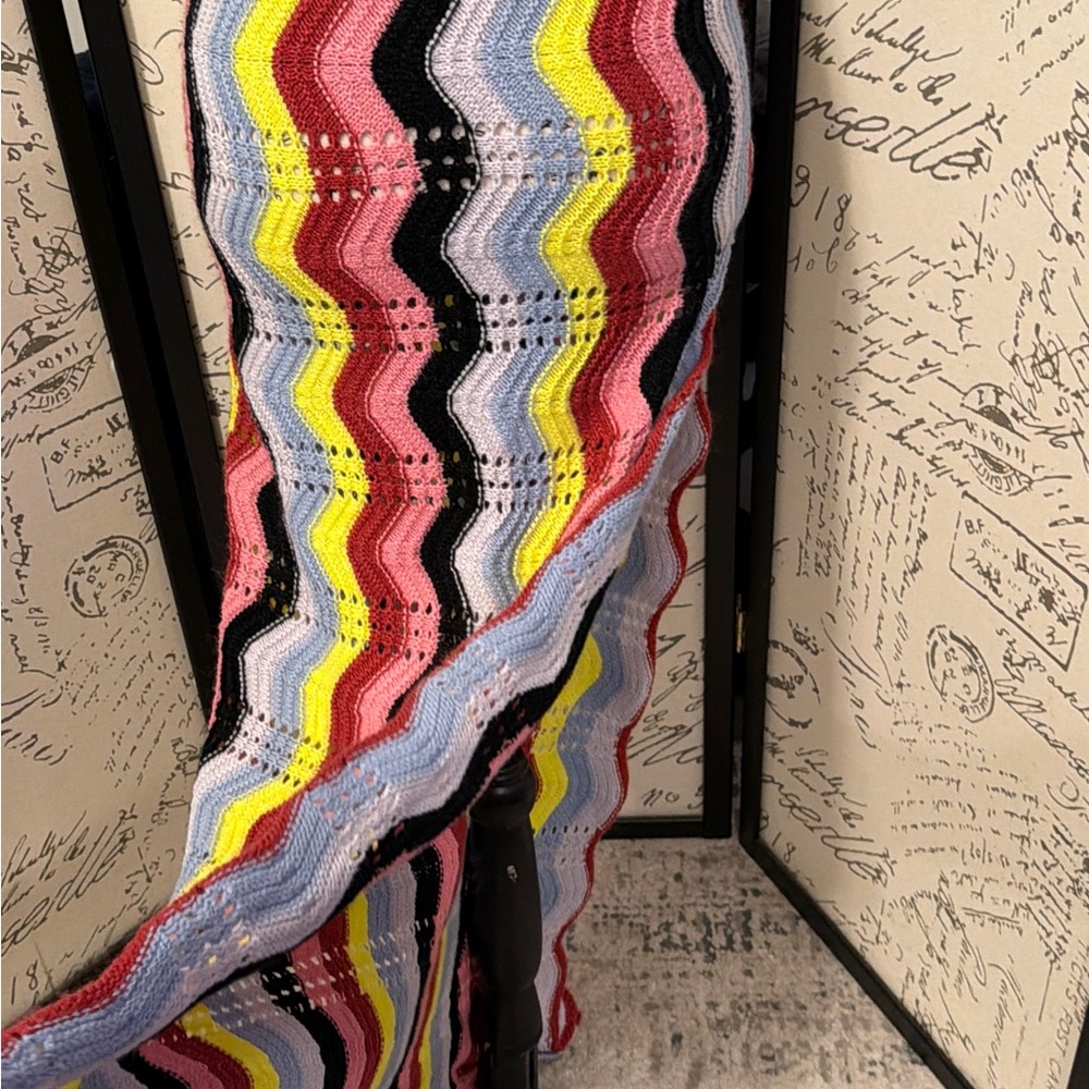 Multicolor Zigzag Patterned Crochet Maxi Skirt - image 7